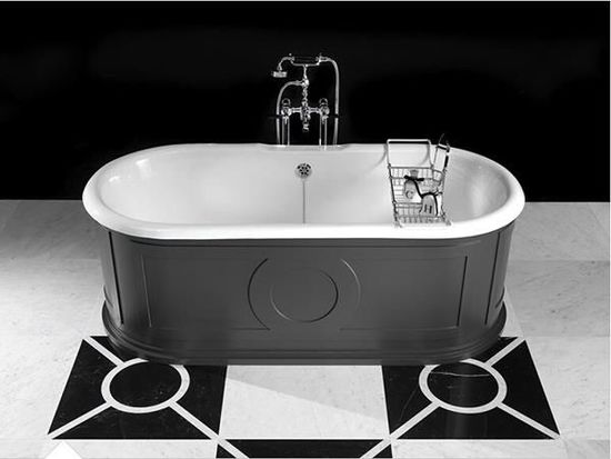 黑白色打造复古韵味浴缸