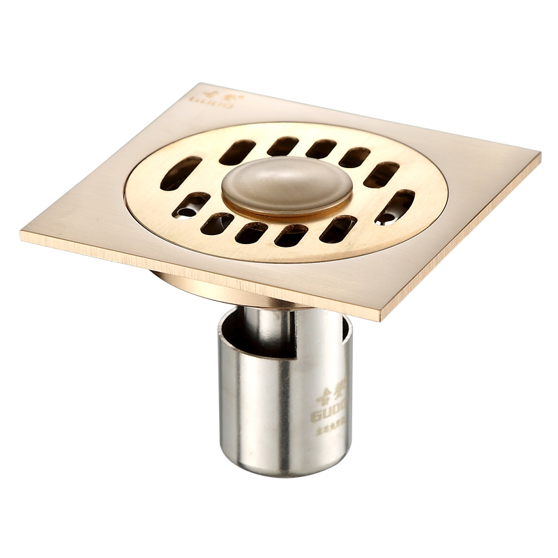 GUDO 古登优质全铜复古地漏 GD-T015-2-G（1箱=80套）