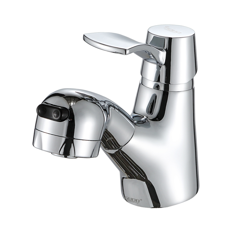 GUDO 古登全铜抽拉单把双控冷热面盆龙头 GD-6148（